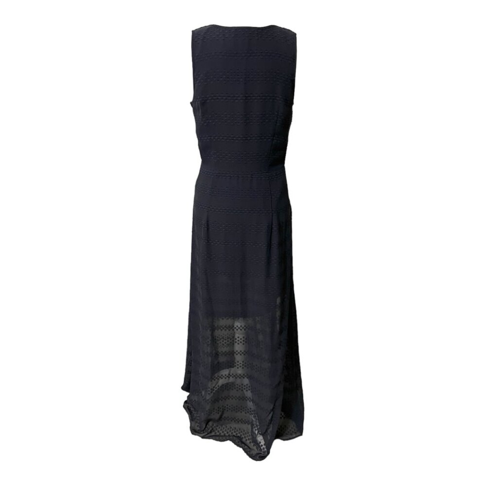 Michael Kors Maxi Dress Women Navy Textured Sleeveless Resort Vacation Size L - Picture 2 of 10